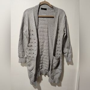 S & W studded Long Pocket Cardigan